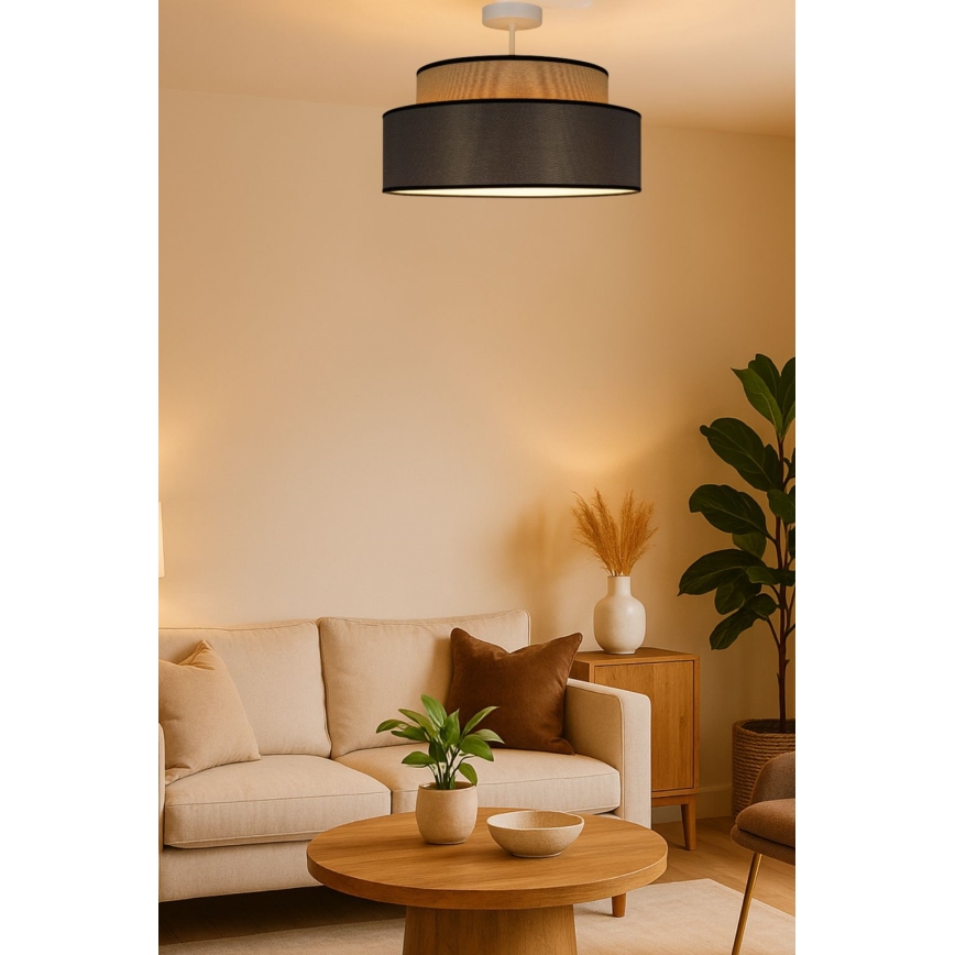 Kiinteä kattokruunu GRACE 1xE27/60W/230V beige/ruskea