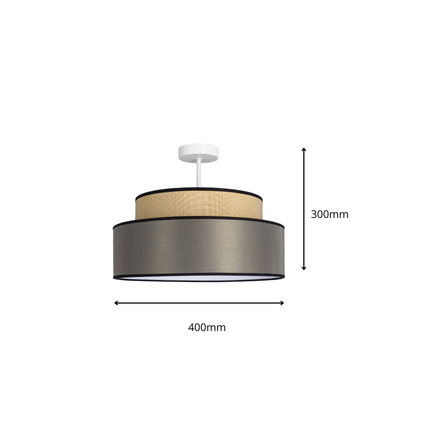 Kiinteä kattokruunu GRACE 1xE27/60W/230V beige/ruskea