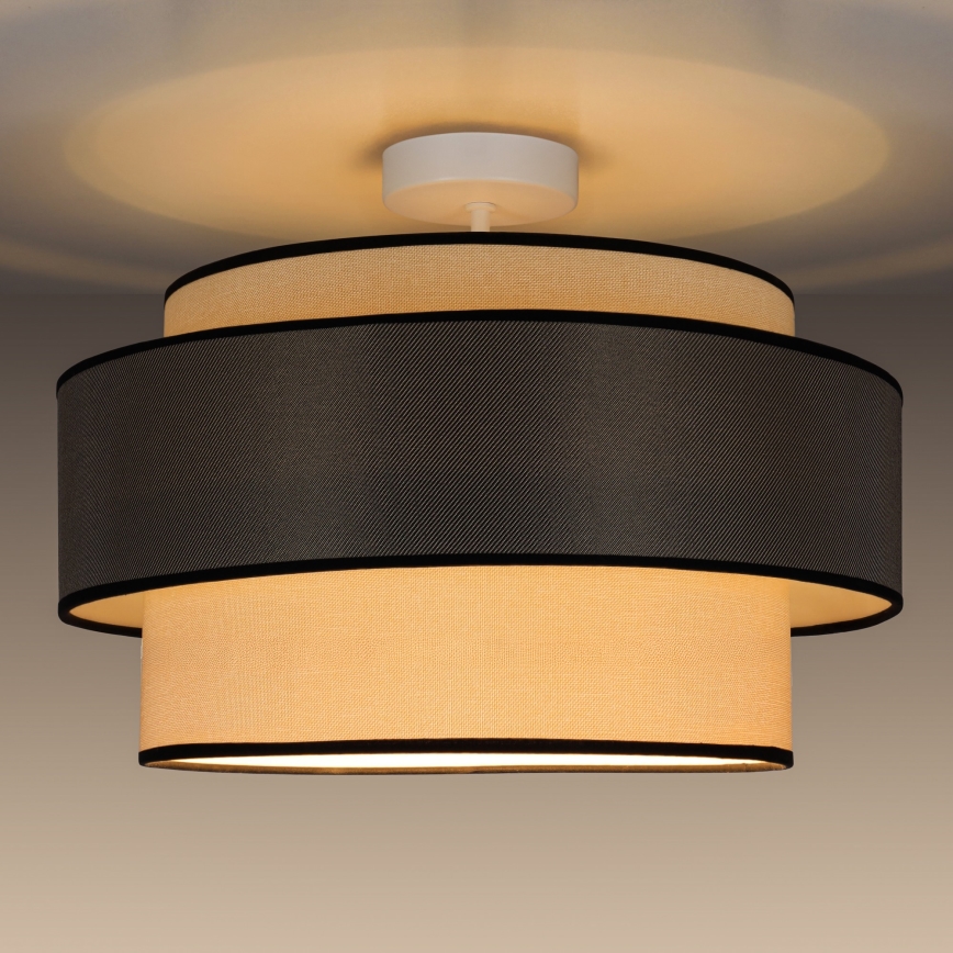 Kiinteä kattokruunu GRACE 1xE27/60W/230V halkaisija 40 cm kerma/harmaa