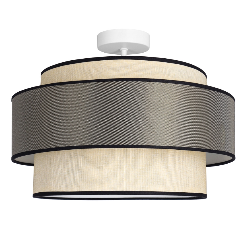 Kiinteä kattokruunu GRACE 1xE27/60W/230V halkaisija 40 cm kerma/harmaa