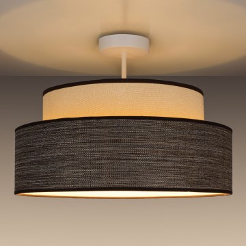 Kiinteä kattokruunu GRACE 1xE27/60W/230V halkaisija 40 cm kerma/ruskea