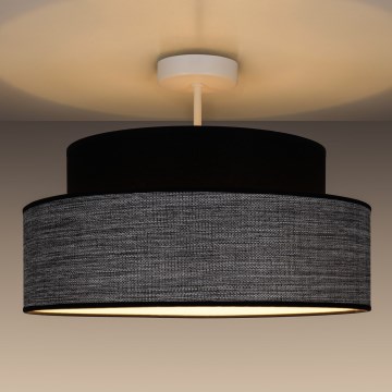 Kiinteä kattokruunu GRACE 1xE27/60W/230V halkaisija 40 cm musta/harmaa