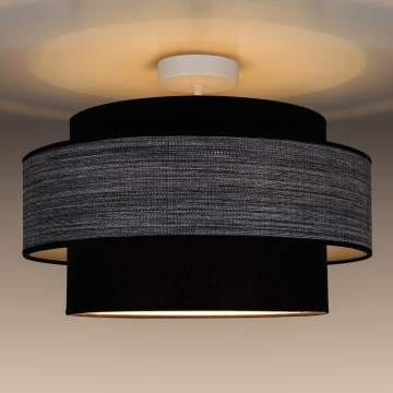 Kiinteä kattokruunu GRACE 1xE27/60W/230V halkaisija 40 cm musta/harmaa