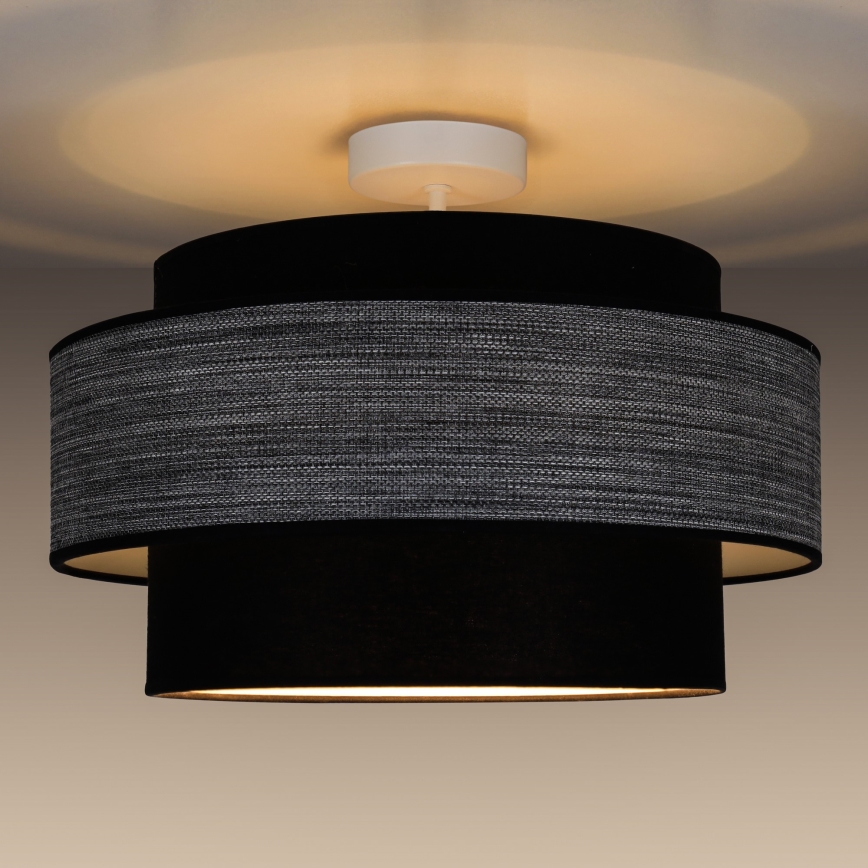 Kiinteä kattokruunu GRACE 1xE27/60W/230V halkaisija 40 cm musta/harmaa