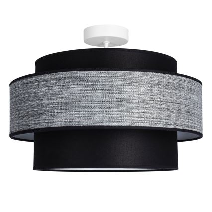 Kiinteä kattokruunu GRACE 1xE27/60W/230V halkaisija 40 cm musta/harmaa