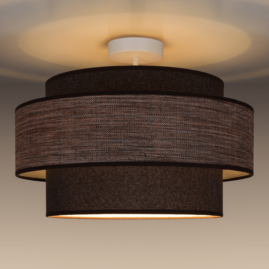 Kiinteä kattokruunu GRACE 1xE27/60W/230V halkaisija 40 cm ruskea/beige