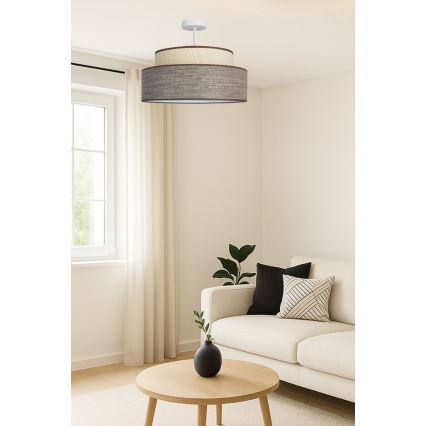 Kiinteä kattokruunu GRACE 1xE27/60W/230V kerma/ruskea