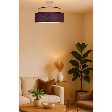 Kiinteä kattokruunu GRACE 1xE27/60W/230V kerma/ruskea
