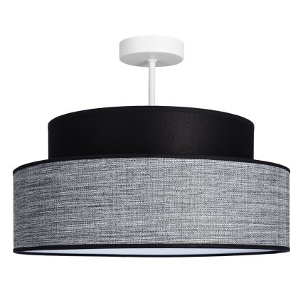 Kiinteä kattokruunu GRACE 1xE27/60W/230V musta/harmaa