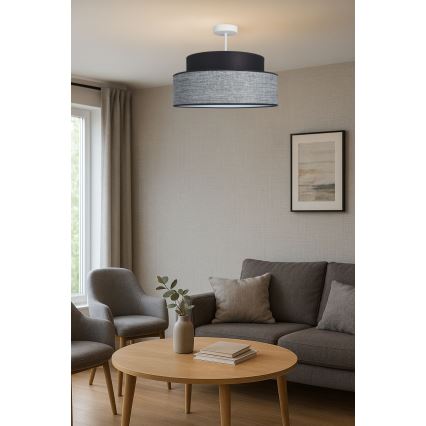 Kiinteä kattokruunu GRACE 1xE27/60W/230V musta/harmaa