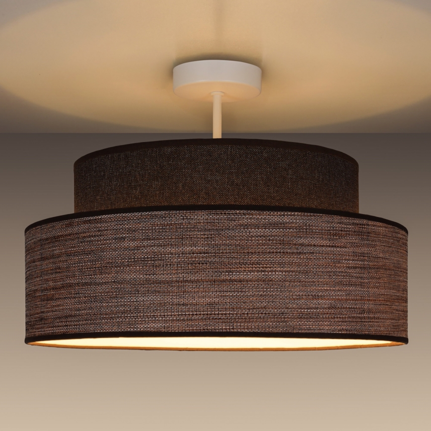 Kiinteä kattokruunu GRACE 1xE27/60W/230V ruskea/beige