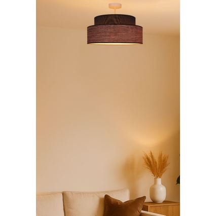 Kiinteä kattokruunu GRACE 1xE27/60W/230V ruskea/beige