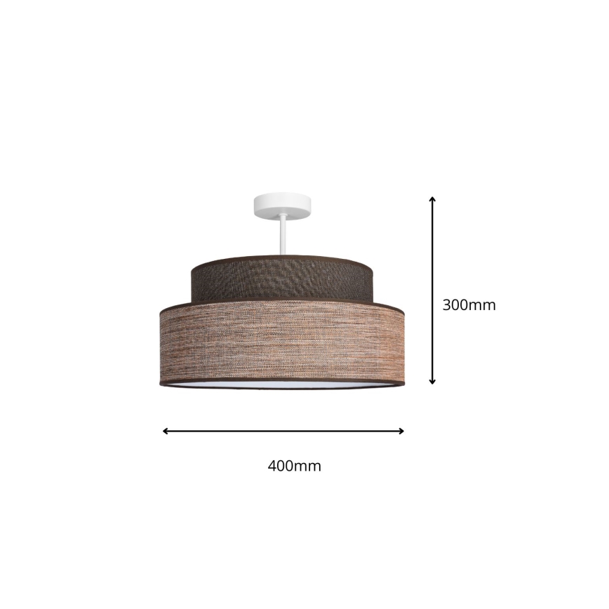 Kiinteä kattokruunu GRACE 1xE27/60W/230V ruskea/beige