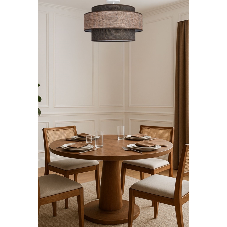 Kiinteä kattokruunu GRACE 1xE27/60W/230V ruskea/beige