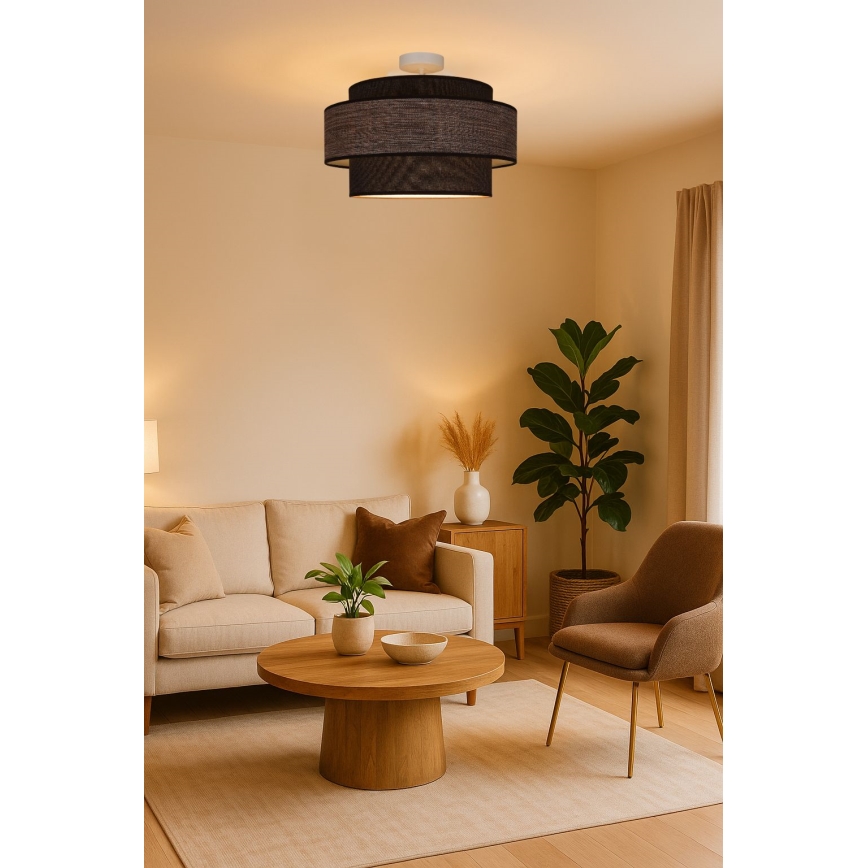 Kiinteä kattokruunu GRACE 1xE27/60W/230V ruskea/beige
