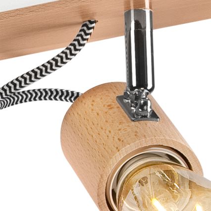 Kiinteä kattokruunu GUSTAVO 3xE27/60W/230V pyökki - FSC sertifioitu