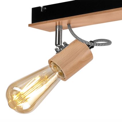 Kiinteä kattokruunu GUSTAVO 3xE27/60W/230V pyökki - FSC sertifioitu