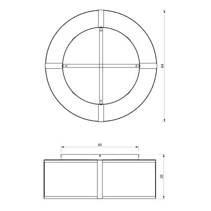 Kiinteä kattokruunu KAGA 5xE27/60W/230V musta/kultainen