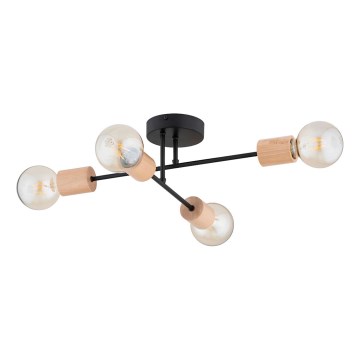 Kiinteä kattokruunu LA-STENA 4xE27/15W/230V beige/musta