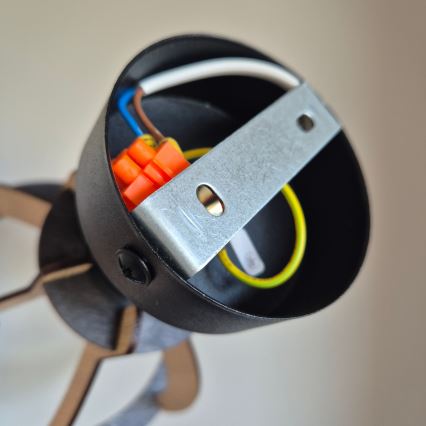 Kiinteä kattokruunu LANDO 1xE27/15W/230V halkaisija 21 cm tammi