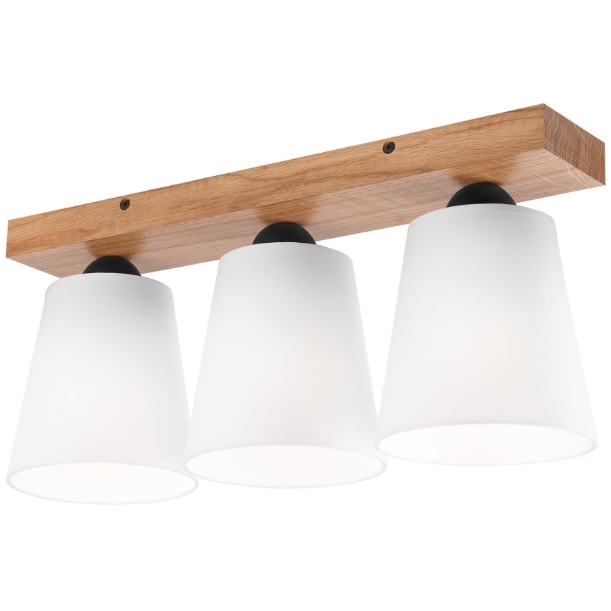 Kiinteä kattokruunu LULA 3xE27/60W/230V tammi
