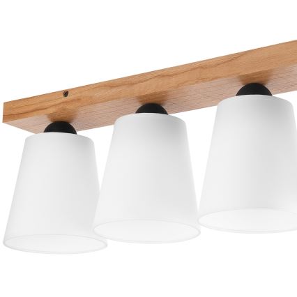 Kiinteä kattokruunu LULA 4xE27/60W/230V tammi