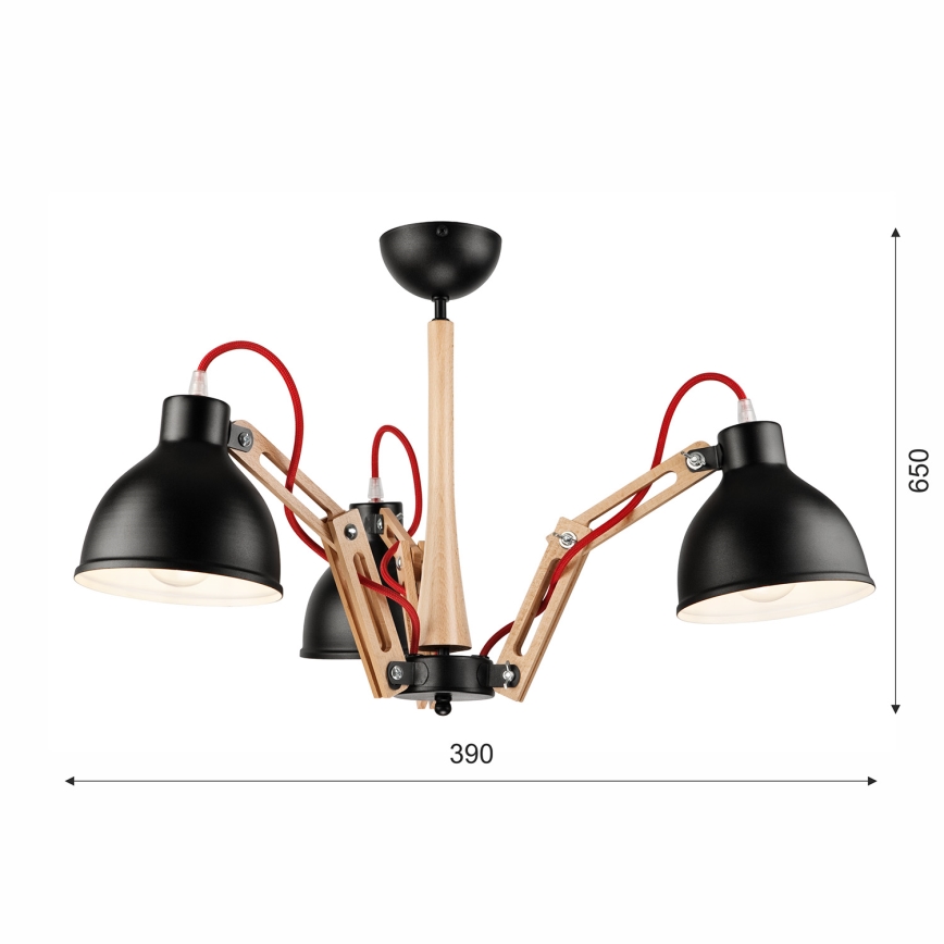 Kiinteä kattokruunu MARCELLO 3xE27/60W/230V - FSC sertifioitu