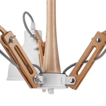Kiinteä kattokruunu MARCELLO 3xE27/60W/230V pyökki - FSC sertifioitu