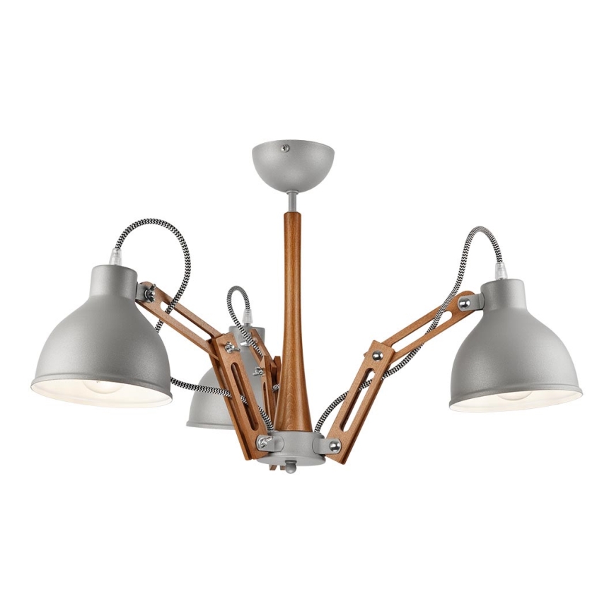 Kiinteä kattokruunu MARCELLO 3xE27/60W/230V pyökki - FSC sertifioitu