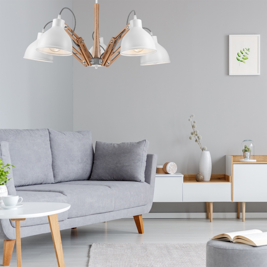 Kiinteä kattokruunu MARCELLO 5xE27/60W/230V - FSC sertifioitu