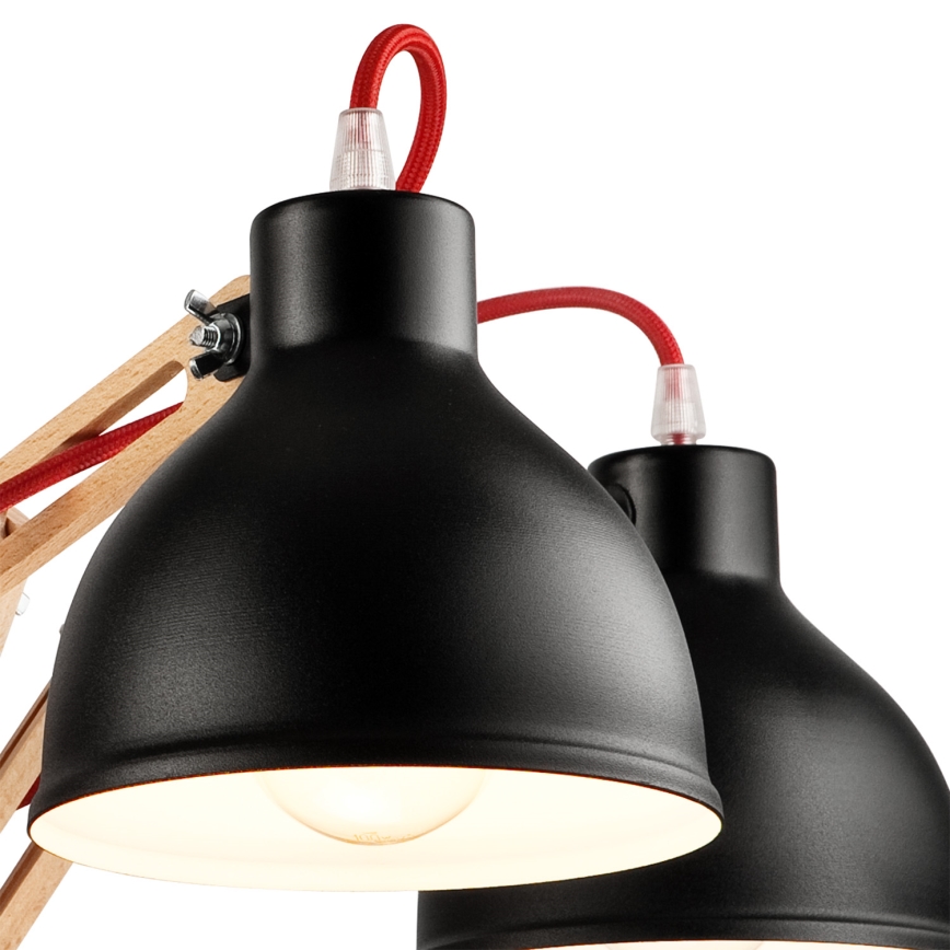 Kiinteä kattokruunu MARCELLO 5xE27/60W/230V pyökki