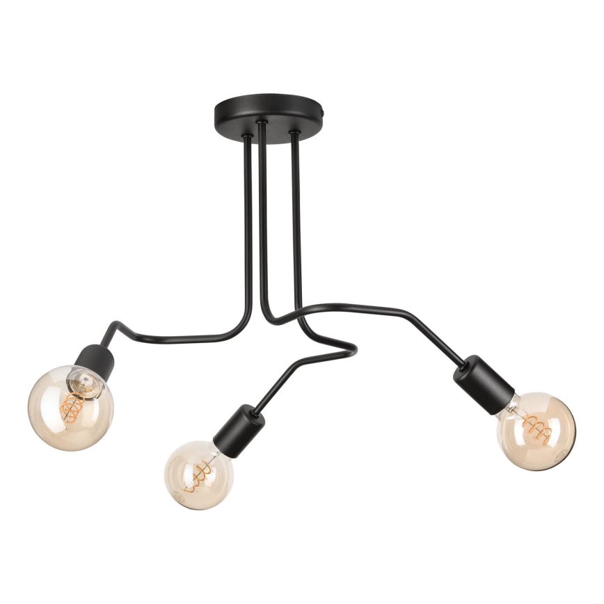 Kiinteä kattokruunu MATYLDA 3xE27/60W/230V musta