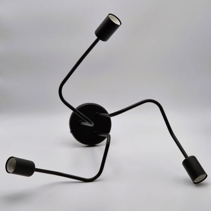 Kiinteä kattokruunu MATYLDA 3xE27/60W/230V musta