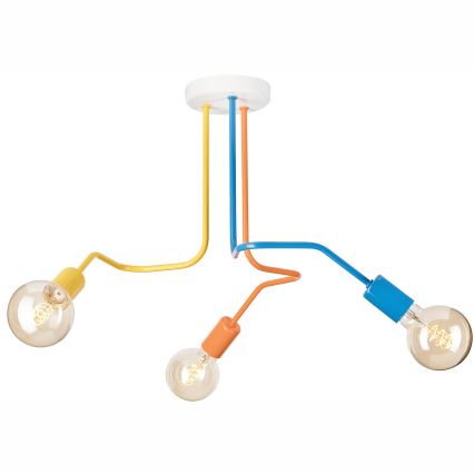 Kiinteä kattokruunu MATYLDA 3xE27/60W/230V värikäs
