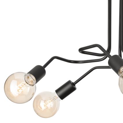 Kiinteä kattokruunu MATYLDA 5xE27/60W/230V musta