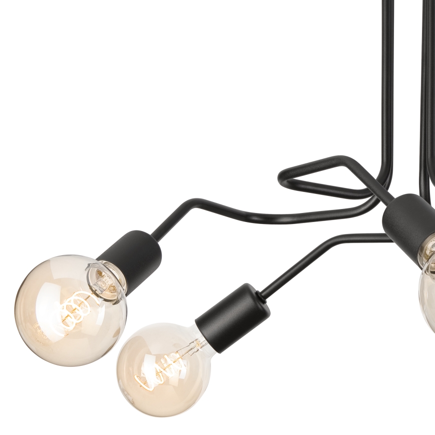 Kiinteä kattokruunu MATYLDA 5xE27/60W/230V musta