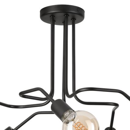Kiinteä kattokruunu MATYLDA 5xE27/60W/230V musta