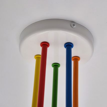 Kiinteä kattokruunu MATYLDA 5xE27/60W/230V värikäs