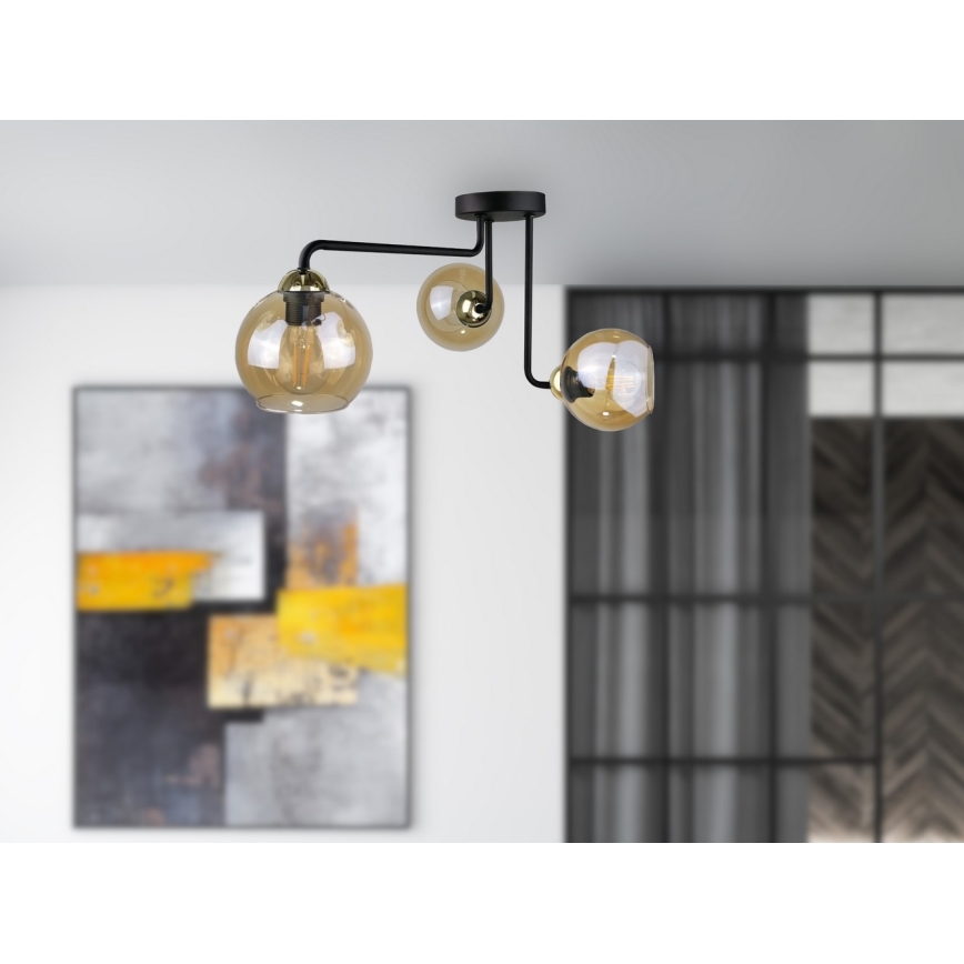 Kiinteä kattokruunu MONDE GOLD 3xE27/60W/230V