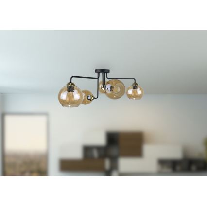 Kiinteä kattokruunu MONDE GOLD 5xE27/60W/230V