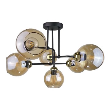 Kiinteä kattokruunu MONDE GOLD 6xE27/60W/230V