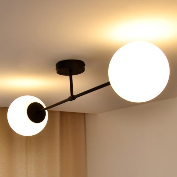 Kiinteä kattokruunu MOON 2xE27/15W/230V musta