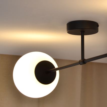 Kiinteä kattokruunu MOON 2xE27/15W/230V musta