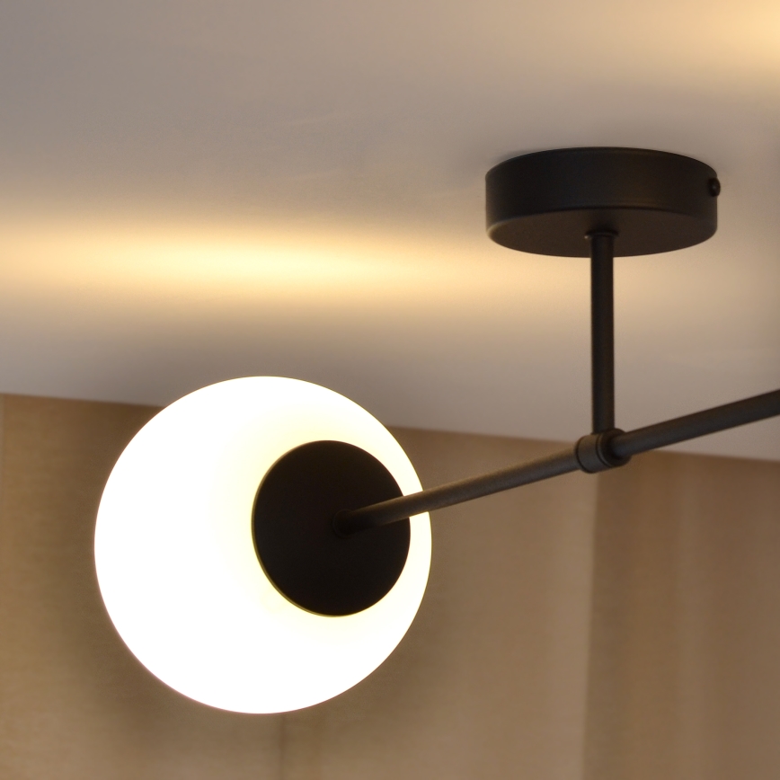 Kiinteä kattokruunu MOON 2xE27/15W/230V musta
