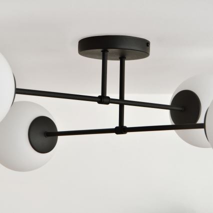 Kiinteä kattokruunu MOON 4xE27/15W/230V musta