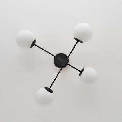 Kiinteä kattokruunu MOON 4xE27/15W/230V musta