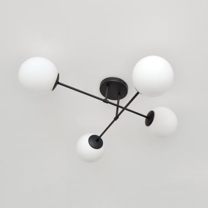 Kiinteä kattokruunu MOON 4xE27/15W/230V musta