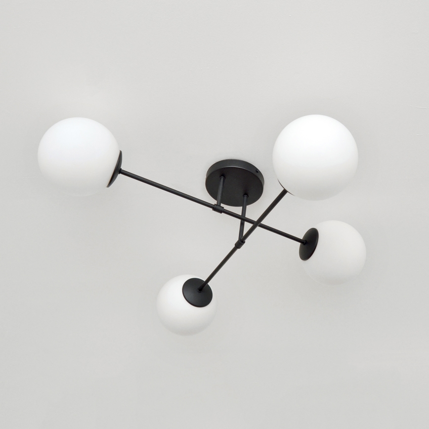Kiinteä kattokruunu MOON 4xE27/15W/230V musta