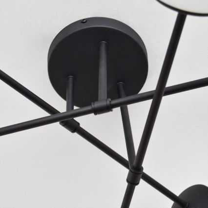 Kiinteä kattokruunu MOON 6xE27/15W/230V musta