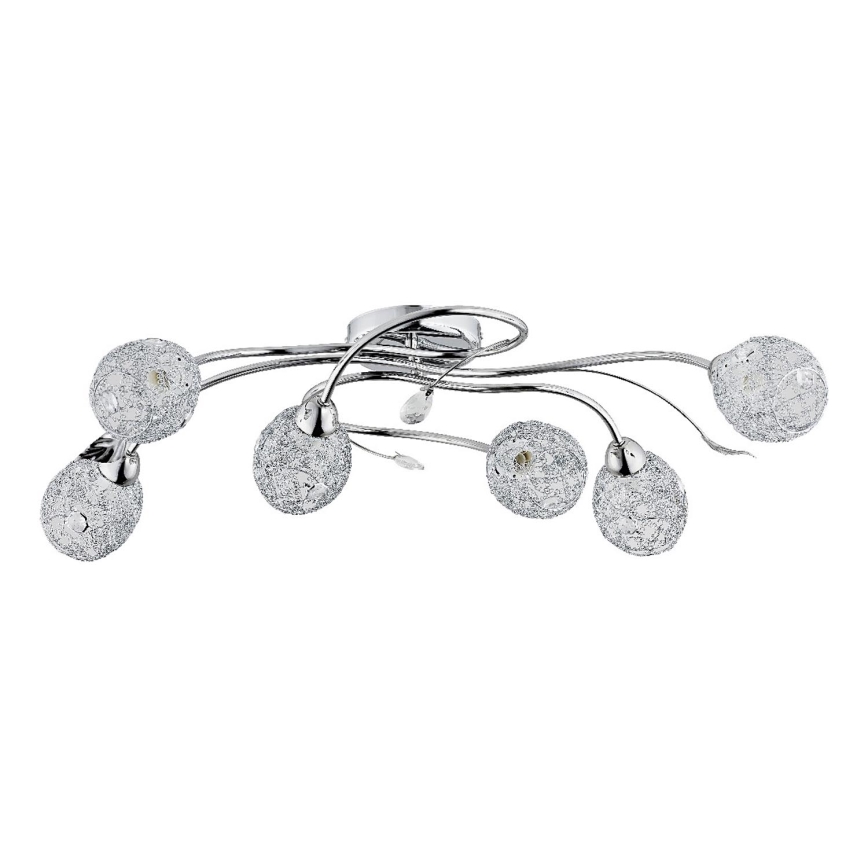 Kiinteä kattokruunu ORLEAN 6xE14/10W/230V kiiltävä kromi